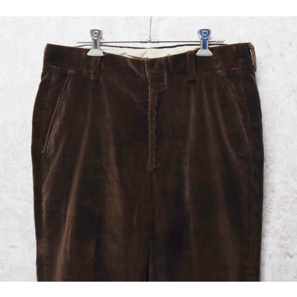 画像1: 80's~【ビンテージ】【ブラウン】ベロアスラックス【ベロアパンツ】ストレートシルエット【W33程度】 