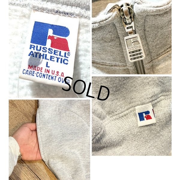 画像2: 90's~【USA製】【RUSSELL】ラッセル 【ビンテージ】グレー【無地】【ジップアップ】ノースリーブスウェット【サイズL】 