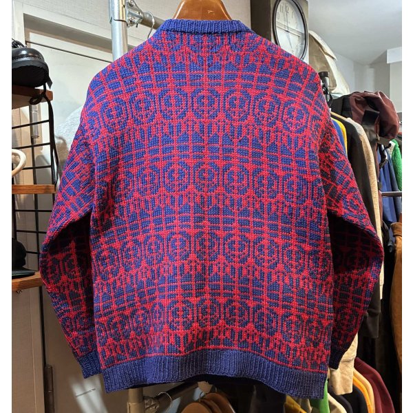 画像3: 赤ｘ紺 【ノルディックカーディガン】ウールカーディガン 