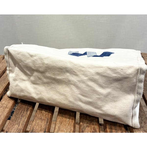 画像6: 生成りｘ青 Ｗプリント【マチ付き】【トートバッグ】 