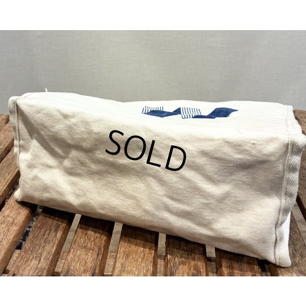 画像6: 生成りｘ青 Ｗプリント【マチ付き】【トートバッグ】 