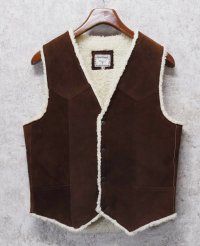 USA製【ビンテージ】【Steer Brand】【ブラウン】裏ボア付き【スエードベスト】【サイズS】 