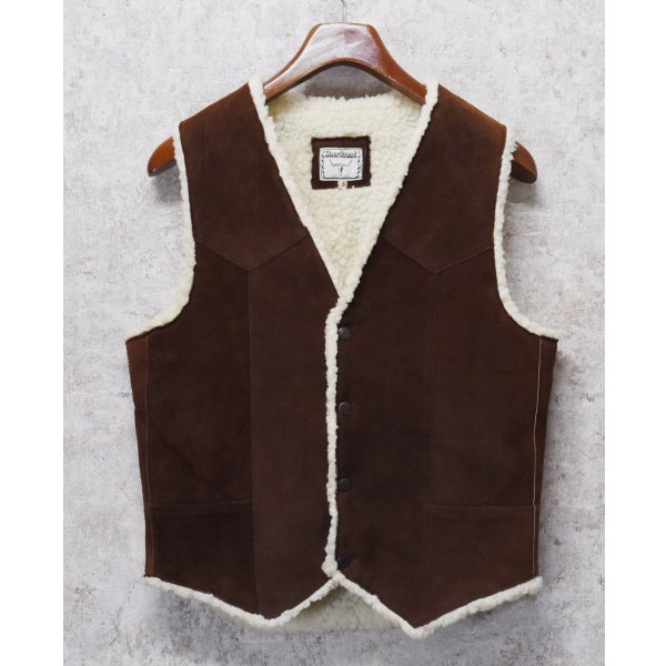 画像1: USA製【ビンテージ】【Steer Brand】【ブラウン】裏ボア付き【スエードベスト】【サイズS】 