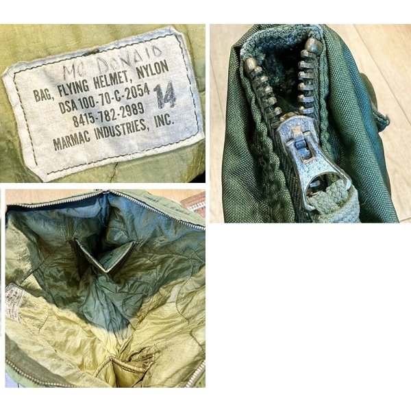 画像2:  70's【ビンテージ】【米軍実物】2トーン【USAF】【ヘルメットバッグ】 