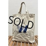 生成りｘ青 Ｗプリント【マチ付き】【トートバッグ】 