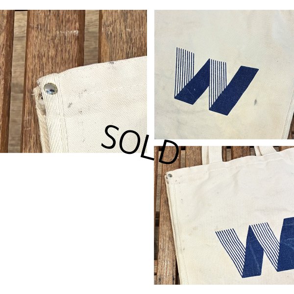 画像3: 生成りｘ青 Ｗプリント【マチ付き】【トートバッグ】 