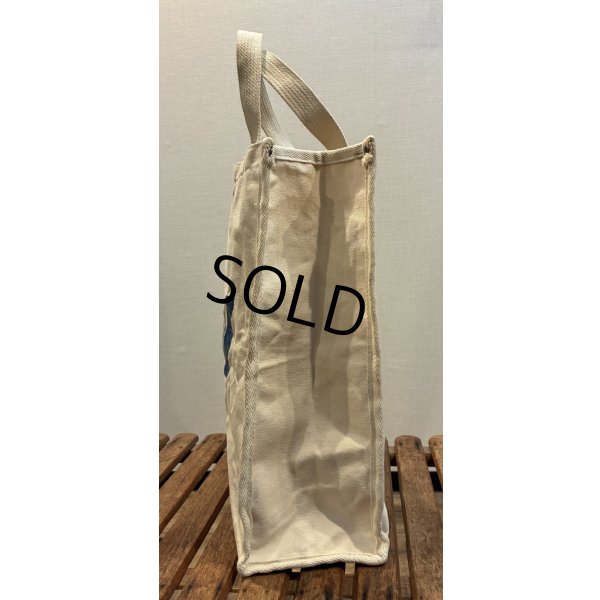 画像4: 生成りｘ青 Ｗプリント【マチ付き】【トートバッグ】 