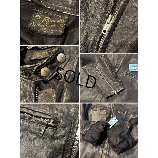 画像2: 【60’s~】【ビンテージ】【ブルックス】【Brooks】【黒】【シングルライダースジャケット】レザージャケット【サイズXL程度】 