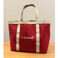画像1: USA製【ビンテージ】【D.KLEIN】【THE travelers】【赤ｘ白】マチ付き【トートバッグ】<br> (1)
