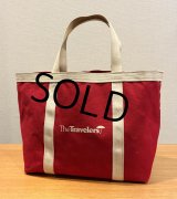 USA製【ビンテージ】【D.KLEIN】【THE travelers】【赤ｘ白】マチ付き【トートバッグ】 