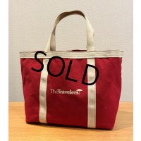 USA製【ビンテージ】【D.KLEIN】【THE travelers】【赤ｘ白】マチ付き【トートバッグ】 