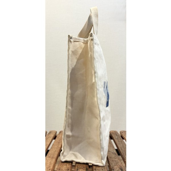 画像5: 生成りｘ青 Ｗプリント【マチ付き】【トートバッグ】 