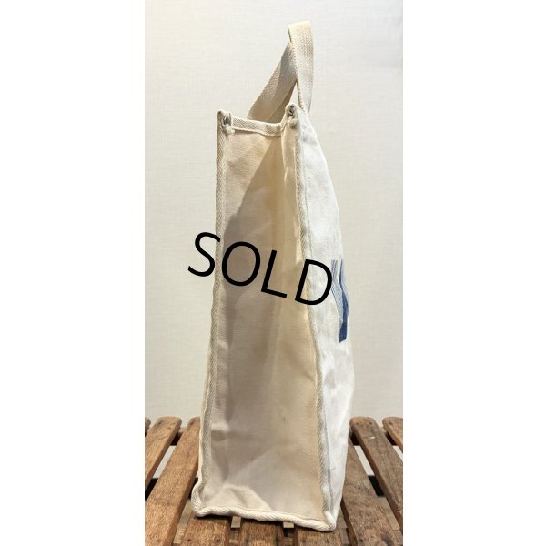 画像5: 生成りｘ青 Ｗプリント【マチ付き】【トートバッグ】 