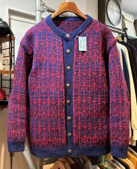 赤ｘ紺 【ノルディックカーディガン】ウールカーディガン 