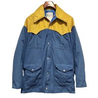 【USA製】【Powderhorn】パウダーホーン【青ｘマスタード】ベルト付き【ナイロンマウンテンパーカー】【サイズL】  