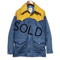 【USA製】【Powderhorn】パウダーホーン【青ｘマスタード】ベルト付き【ナイロンマウンテンパーカー】【サイズL】  