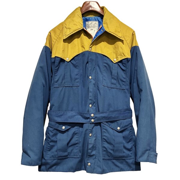 画像4: 【USA製】【Powderhorn】パウダーホーン【青ｘマスタード】ベルト付き【ナイロンマウンテンパーカー】【サイズL】  