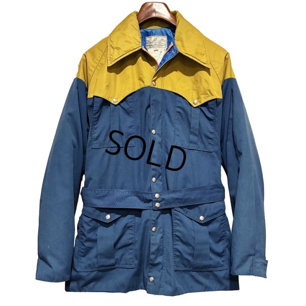 画像4: 【USA製】【Powderhorn】パウダーホーン【青ｘマスタード】ベルト付き【ナイロンマウンテンパーカー】【サイズL】  