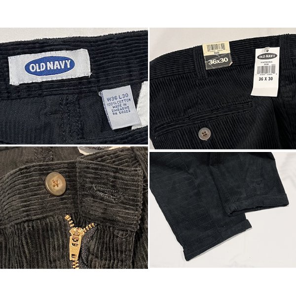 画像2: デッドストック【ビンテージ】【OLDNAVY】オールドネイビー【黒】【コーデュロイパンツ】【コットンパンツ】【36×30】 