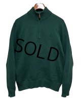 【ラルフローレン】POLO RALPH LAUREN【緑】【無地】【ハーフジップ】【コットンセーター】【サイズM】  