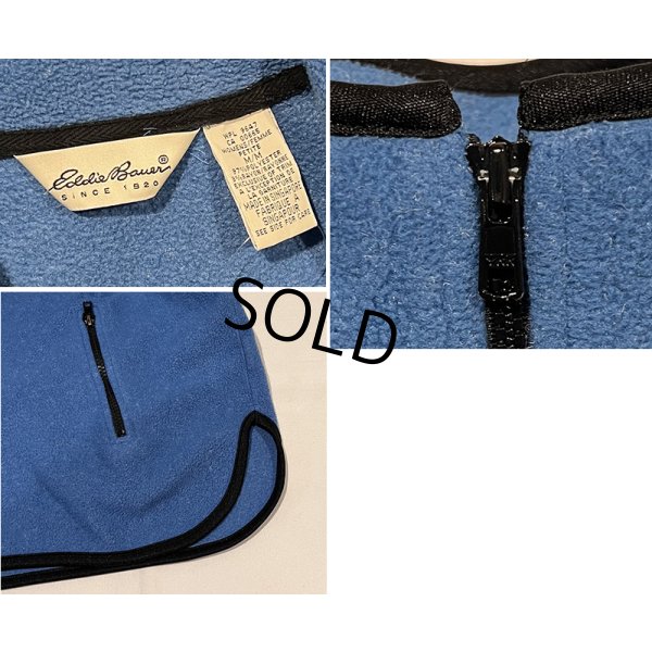 画像2: 90’ｓ【ビンテージ】【エディーバウアー】【青×紺パイピング】【ハーフジップフリース】レディース古着【レディースM】 