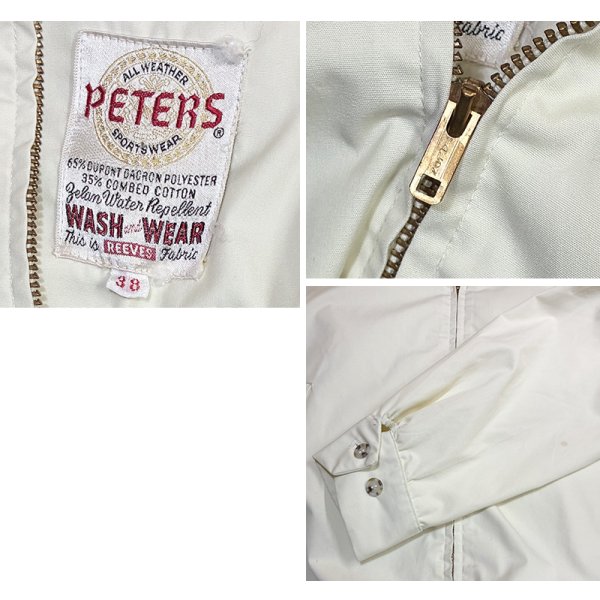 画像2: 程度良好【ビンテージ】【PETERS】【オフホワイト】【スウィングトップ】【ジップアップブルゾン】【US38】 