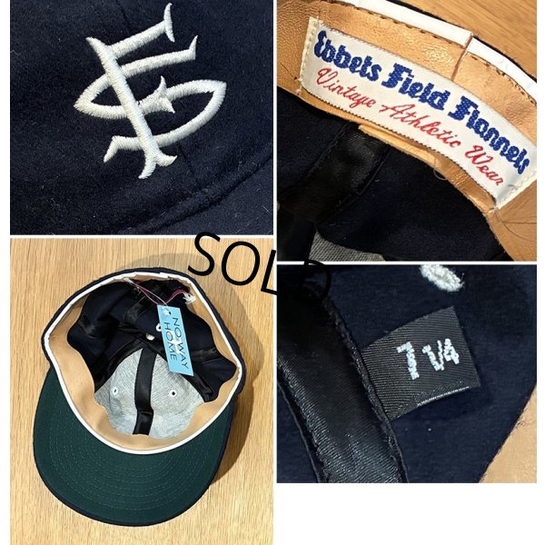 画像2: 90’ｓ【ビンテージ】程度良好!! 90'sEbbets Field Flannels 【サンフランシスコ】【紺ｘツバ裏緑】ウールキャップ【ベースボールキャップ】【サイズ7 1/4】 
