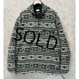 90's 【L.L.Bean】ビンテージ【ＬＬビーン】【WINDBLOCK SERIES】 ポーラテック  グレー 【雪柄】総柄【ハーフジップフリース】アノラックフリース サイズXL程度 