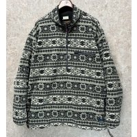 90's 【L.L.Bean】ビンテージ【ＬＬビーン】【WINDBLOCK SERIES】 ポーラテック  グレー 【雪柄】総柄【ハーフジップフリース】アノラックフリース サイズXL程度 