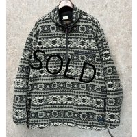 90's 【L.L.Bean】ビンテージ【ＬＬビーン】【WINDBLOCK SERIES】 ポーラテック  グレー 【雪柄】総柄【ハーフジップフリース】アノラックフリース サイズXL程度 