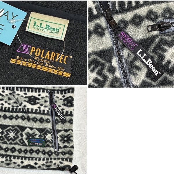 画像2: 90's 【L.L.Bean】ビンテージ【ＬＬビーン】【WINDBLOCK SERIES】 ポーラテック  グレー 【雪柄】総柄【ハーフジップフリース】アノラックフリース サイズXL程度 