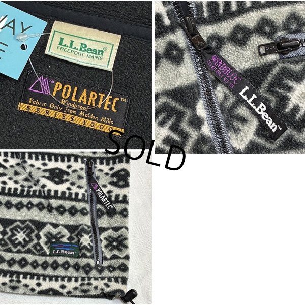 画像2: 90's 【L.L.Bean】ビンテージ【ＬＬビーン】【WINDBLOCK SERIES】 ポーラテック  グレー 【雪柄】総柄【ハーフジップフリース】アノラックフリース サイズXL程度 