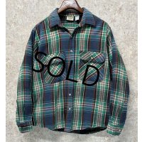 90's 【ビンテージ】 【FIVEBROTHER】ファイブブラザー【紺ｘ緑ｘ赤】チェック ネルシャツ　サイズＬ 