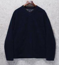 ビンテージ【オールドギャップ】【GAP】紺【Vネック】【フリース】【プルオーバー】【サイズXL】 