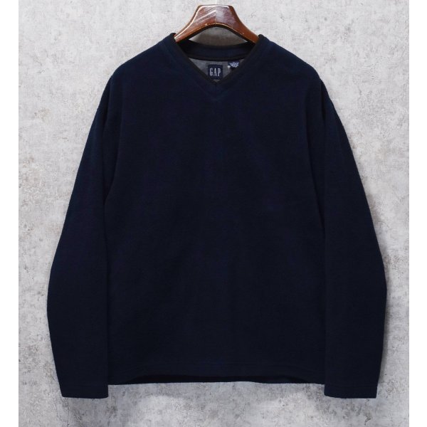 画像1: ビンテージ【オールドギャップ】【GAP】紺【Vネック】【フリース】【プルオーバー】【サイズXL】 