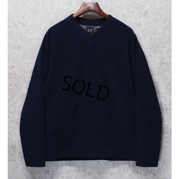 画像1: ビンテージ【オールドギャップ】【GAP】紺【Vネック】【フリース】【プルオーバー】【サイズXL】 