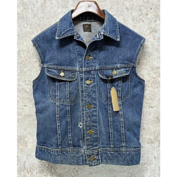 画像1: 〜80’s  USA製【ビンテージ】【Lee】リー【101J】【カスタムGジャン】デニムベスト【US38】 