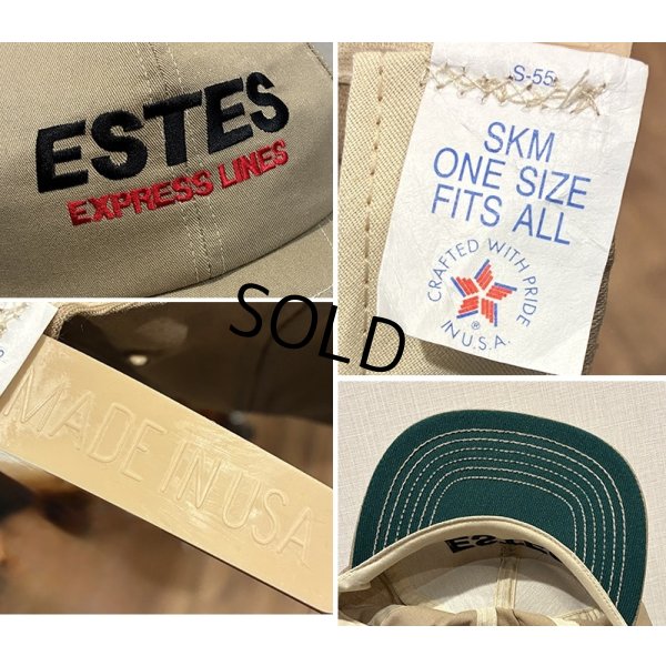 画像2: 程度良好!! 90's【USA製】【ビンテージ】【ESTES EXPRESS LINES】企業ロゴ【ベージュ】BBキャップ【ベースボールキャップ】 