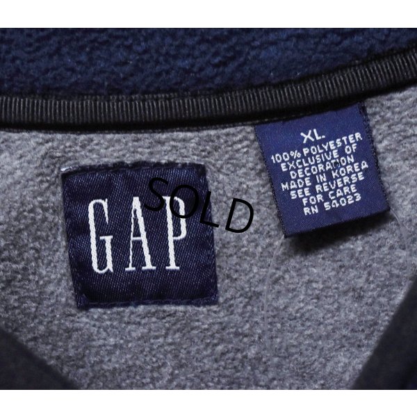 画像2: ビンテージ【オールドギャップ】【GAP】紺【Vネック】【フリース】【プルオーバー】【サイズXL】 