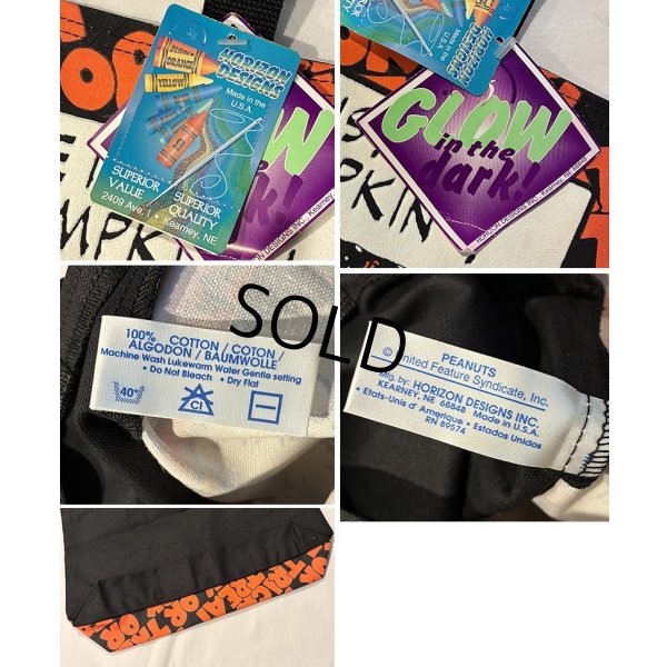 画像2: デッドストック 90's USA製 【ビンテージ】【ピーナッツ】スヌーピー【ハロウィン】マチ付き【トートバッグ】 