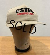 程度良好!! 90's【USA製】【ビンテージ】【ESTES EXPRESS LINES】企業ロゴ【ベージュ】BBキャップ【ベースボールキャップ】 