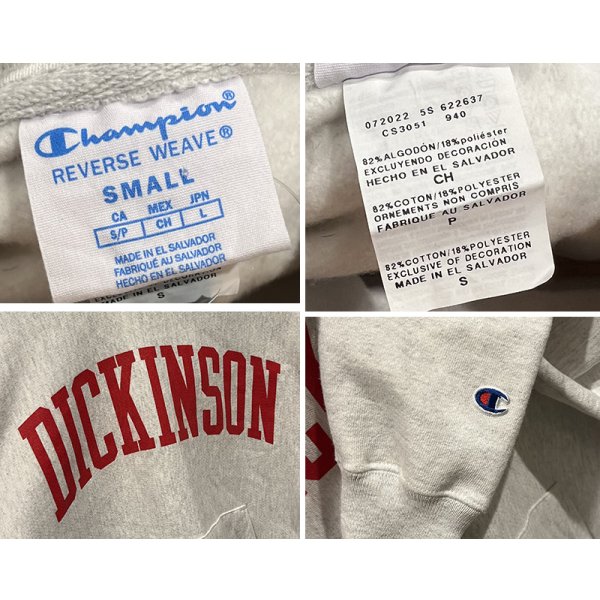 画像2: 【チャンピオン】【Champion】グレー【DICKINSON】ディキンソン大学【プリント】カレッジ【リバースウィーブパーカー】【サイズS】 