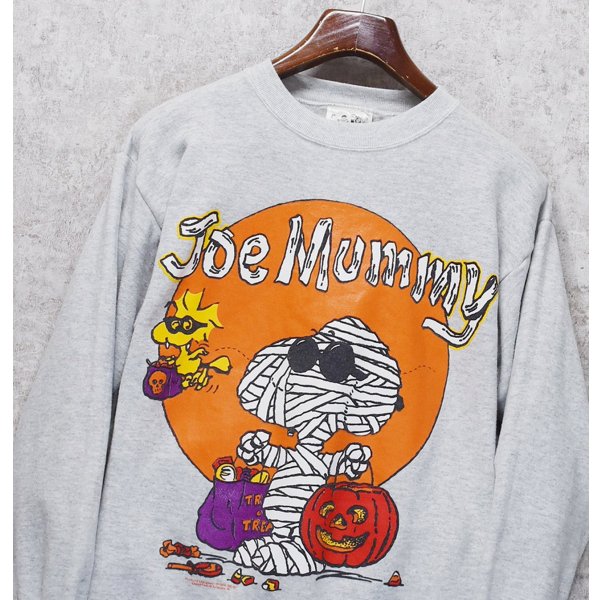 画像1: 【USA製】【ピーナッツ】【PEANUTS】スヌーピー Joe Mummy【グレー】【スウェット】サイズL 