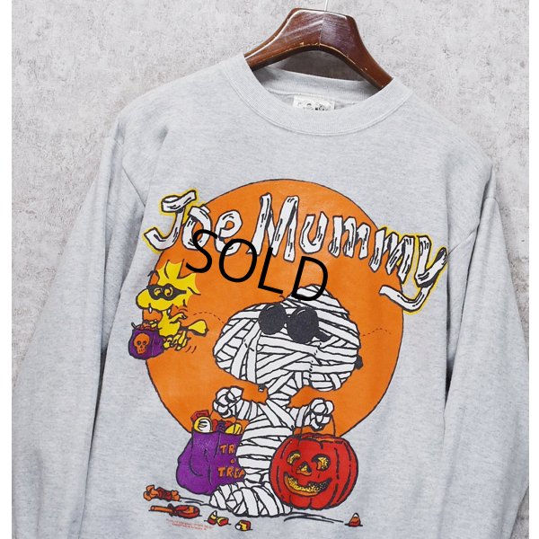 画像1: 【USA製】【ピーナッツ】【PEANUTS】スヌーピー Joe Mummy【グレー】【スウェット】サイズL 