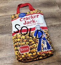 デッドストック【ビンテージ】【Cracker Jack】クラッカー・ジャック【お菓子プリント】マチ付き【トートバッグ】 