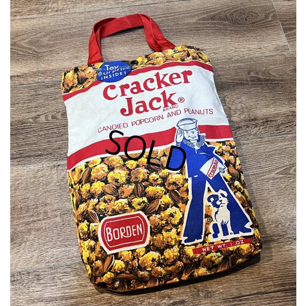 画像1: デッドストック【ビンテージ】【Cracker Jack】クラッカー・ジャック【お菓子プリント】マチ付き【トートバッグ】 