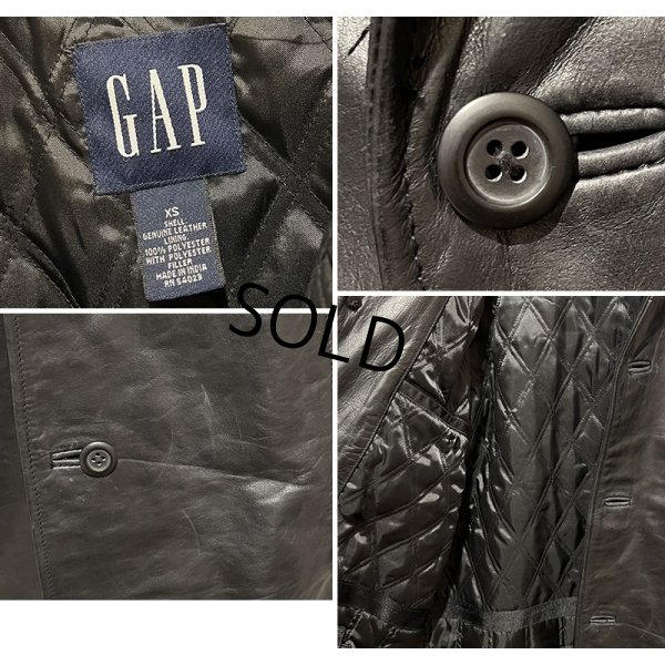 画像2: 【ビンテージ】オールドギャップ【GAP】【ギャップ】【ブラック】カーコート【レザージャケット】【サイズXS】 