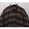 画像4: 【CHAPS】チャップス【ラルフローレン】【POLO ralph lauren】【エンジ×緑】模様プリント ボタンダウン【コーデュロイシャツ】【サイズXL】<br> (4)