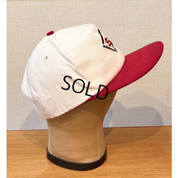 画像4: 程度良好!! 【USA製】K-Products【ビンテージ】【Sマーク】刺繍ロゴ【白×赤】BBキャップ【ベースボールキャップ】 
