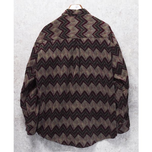 画像3: 【CHAPS】チャップス【ラルフローレン】【POLO ralph lauren】【エンジ×緑】模様プリント ボタンダウン【コーデュロイシャツ】【サイズXL】 